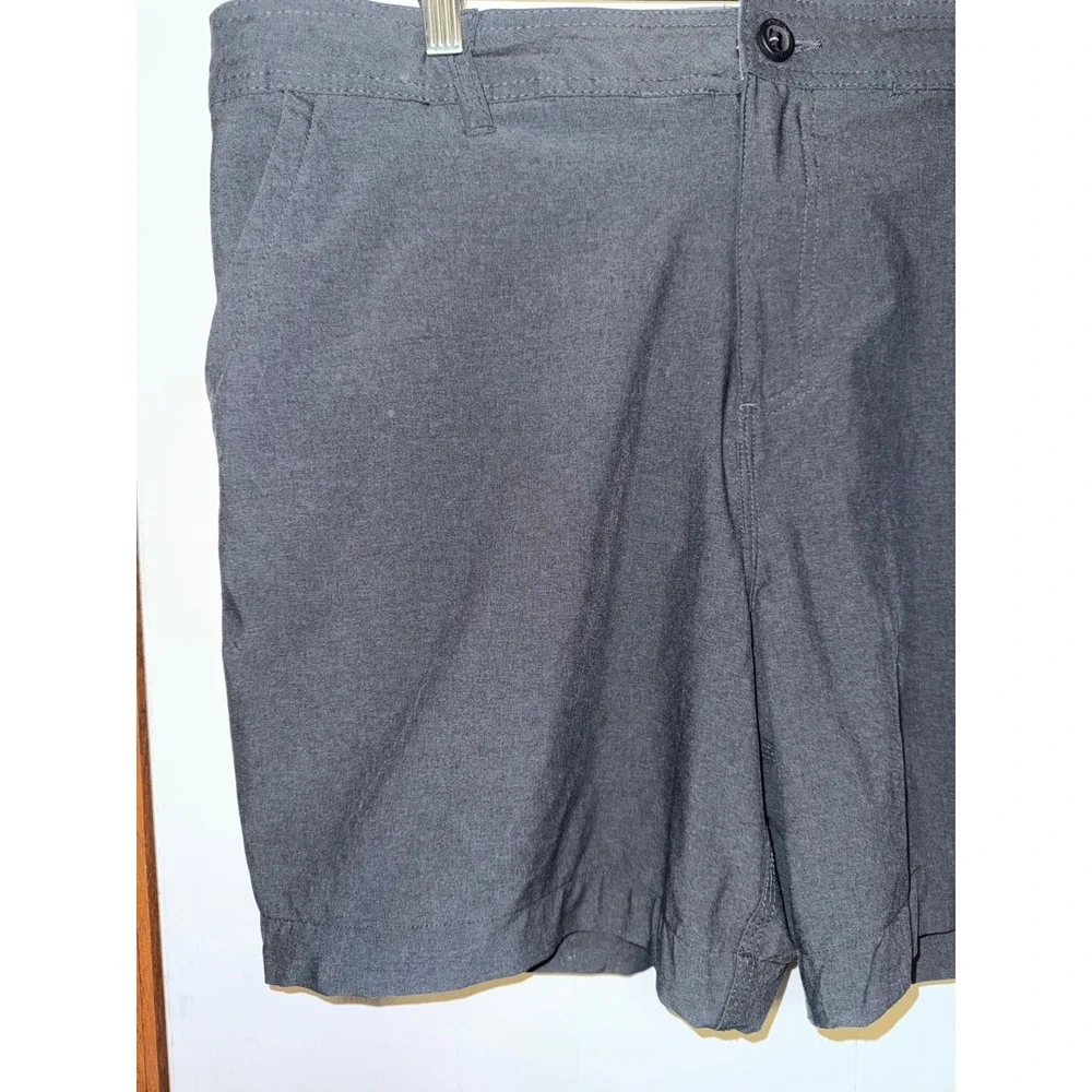 Oneill Hybrid Shorts Mens 36 Dark Gray Heathered Flat Front Board Shorts